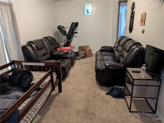 living room with carpet flooring