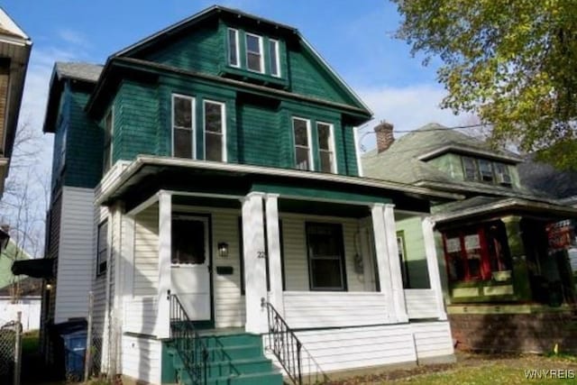 view of front of property with covered porch