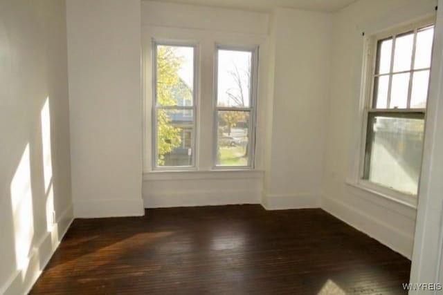 empty room featuring dark hardwood / wood-style flooring