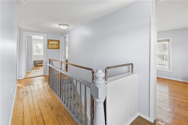 corridor with hardwood / wood-style floors