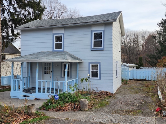 view of front of house with covered porch