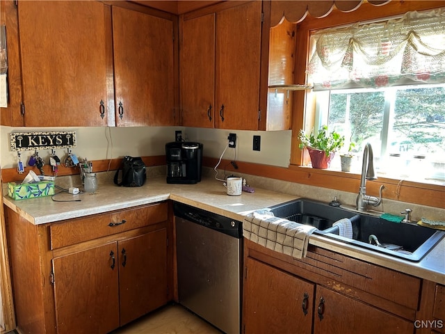 kitchen featuring dishwasher and sink