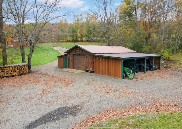 734 Post Rd, Franklin, NY 13775 - view of outdoor structure with a garage