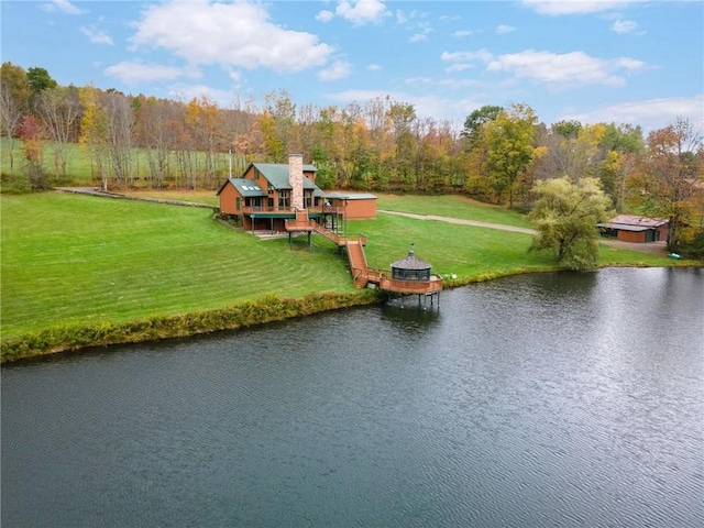 734 Post Rd, Franklin, NY 13775 - birds eye view of property featuring a water view