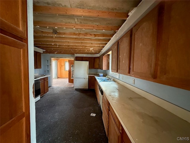 kitchen with white appliances and sink