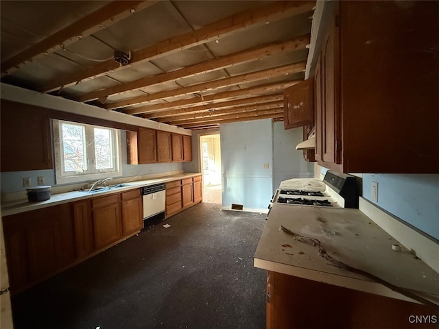 kitchen with sink and white appliances