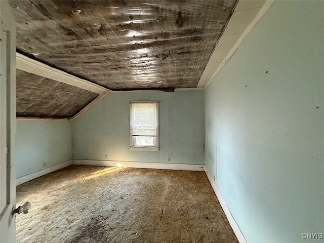 bonus room with lofted ceiling