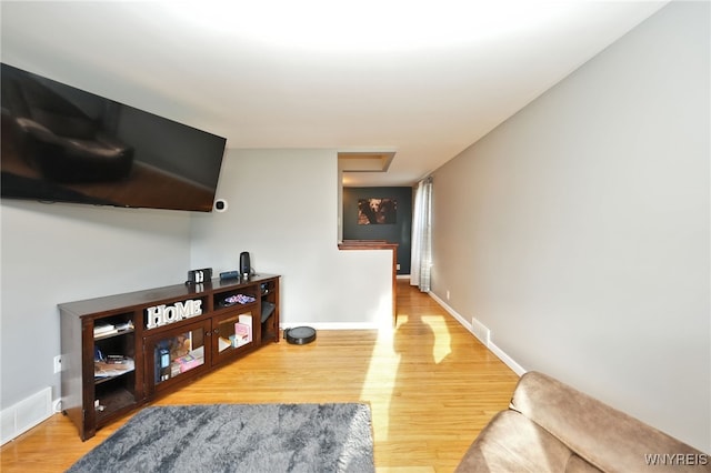 living room with hardwood / wood-style flooring