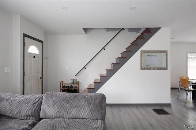 living room featuring hardwood / wood-style flooring