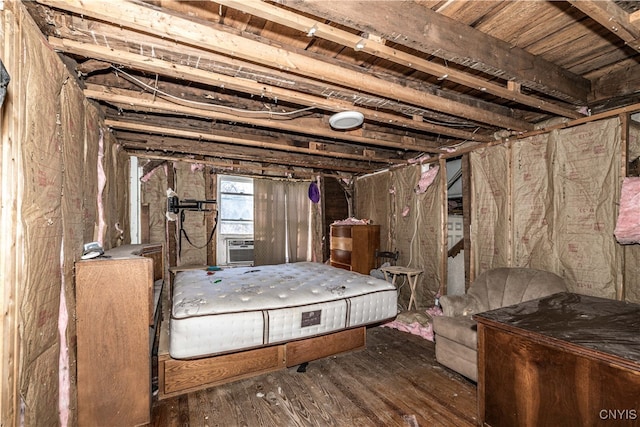 misc room with dark hardwood / wood-style flooring