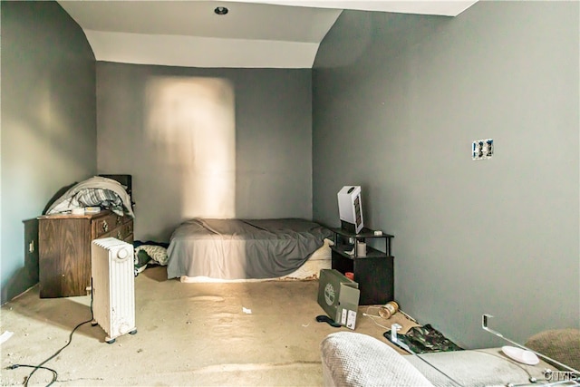 bedroom with vaulted ceiling