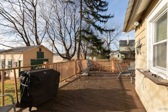 deck with grilling area