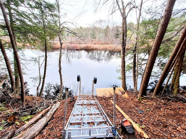 exterior space with a boat dock