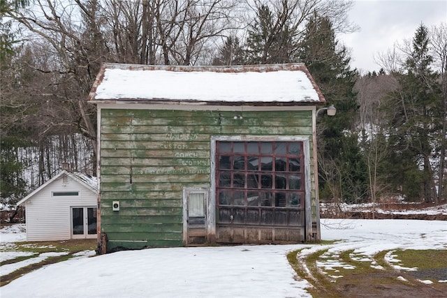 view of snow covered structure