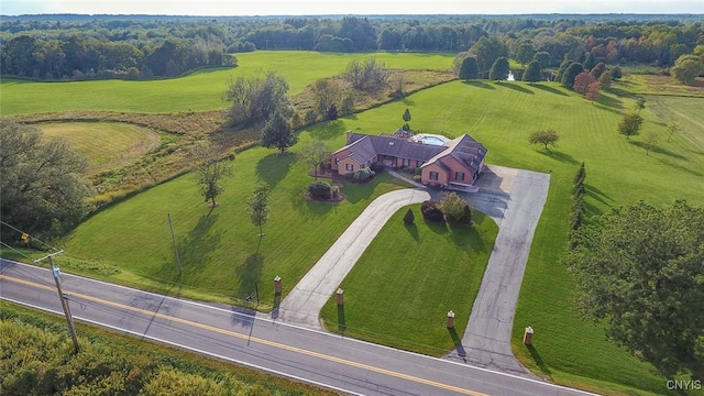 bird's eye view with a rural view