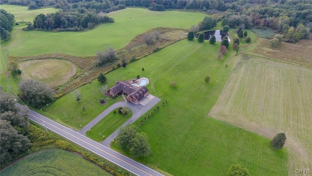 aerial view featuring a rural view