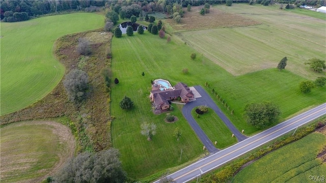 bird's eye view with a rural view