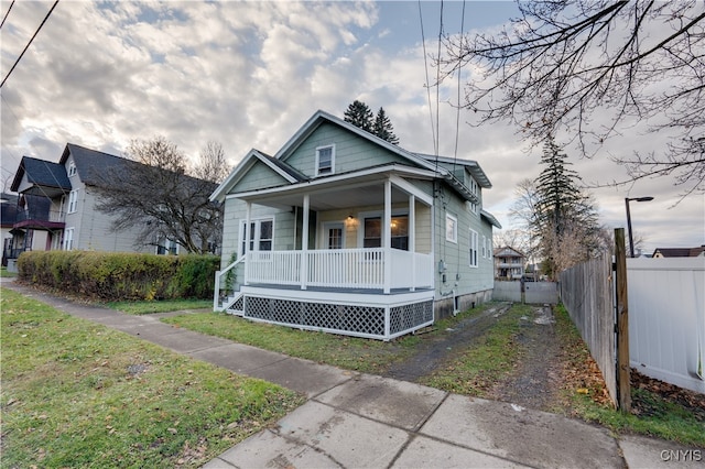 bungalow featuring a porch