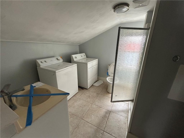 19 Jay St, Phelps, NY 14532 - laundry room with separate washer and dryer and light tile patterned flooring