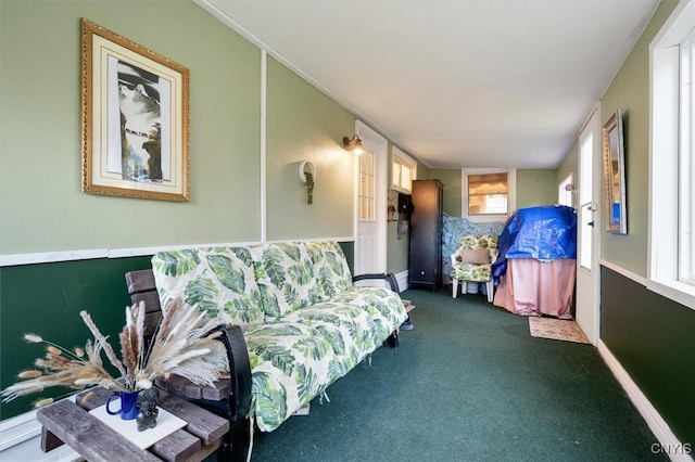 sitting room featuring carpet