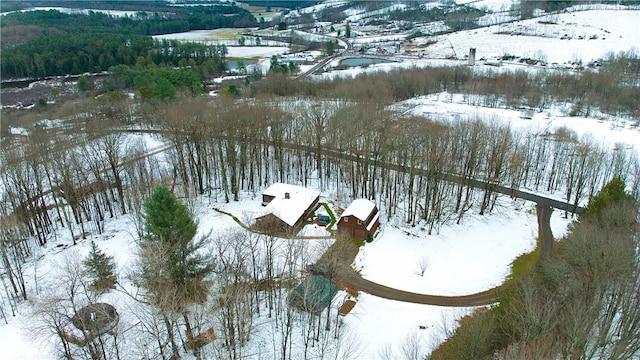 view of snowy aerial view