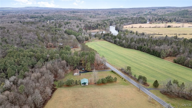 drone / aerial view featuring a rural view