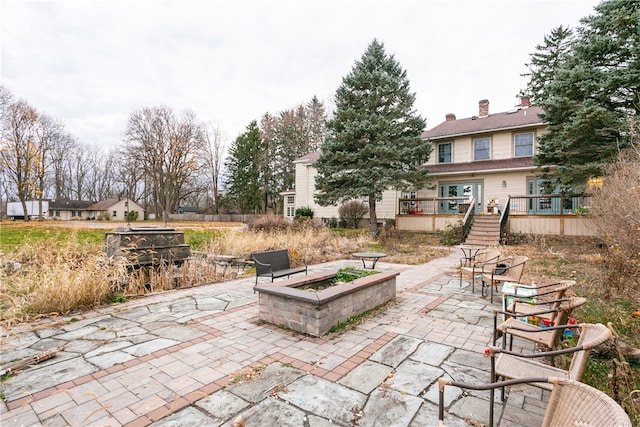 view of patio featuring a deck