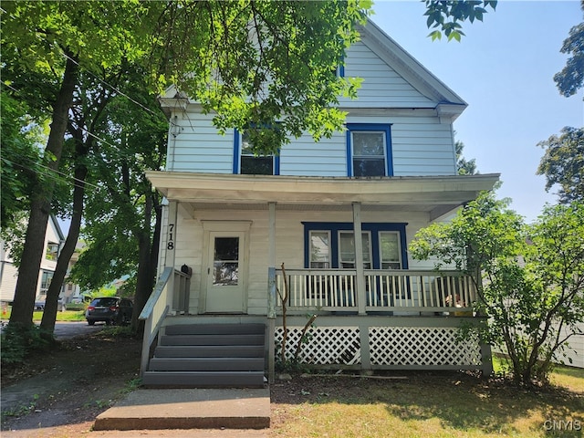 view of front of property with covered porch