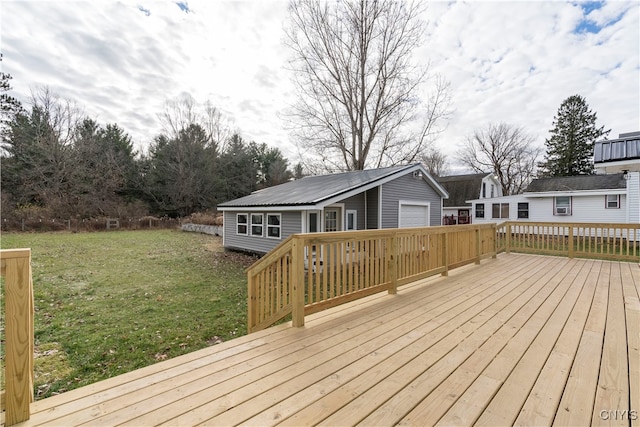 deck featuring a lawn