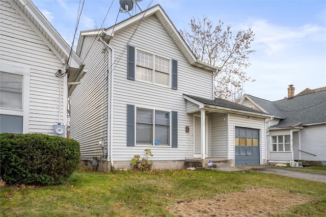 front facade with a front lawn