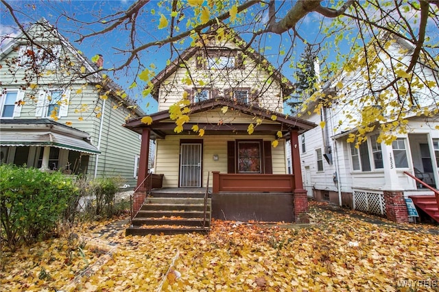 view of front facade featuring a porch