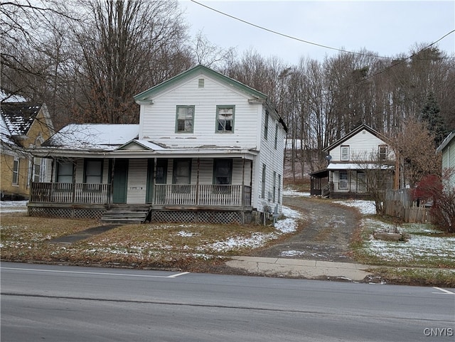 view of front of property with covered porch