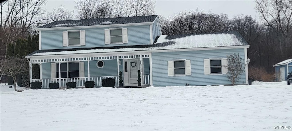 view of front property featuring a porch