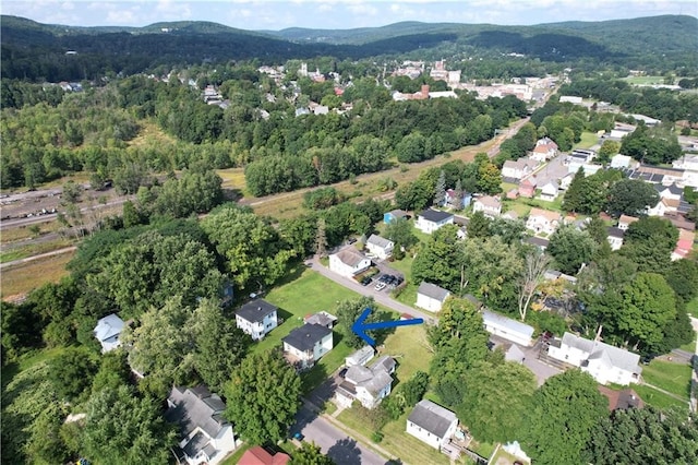 bird's eye view featuring a mountain view