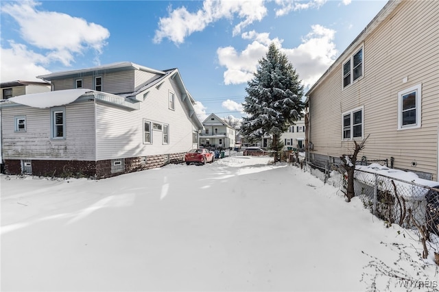 view of snowy exterior