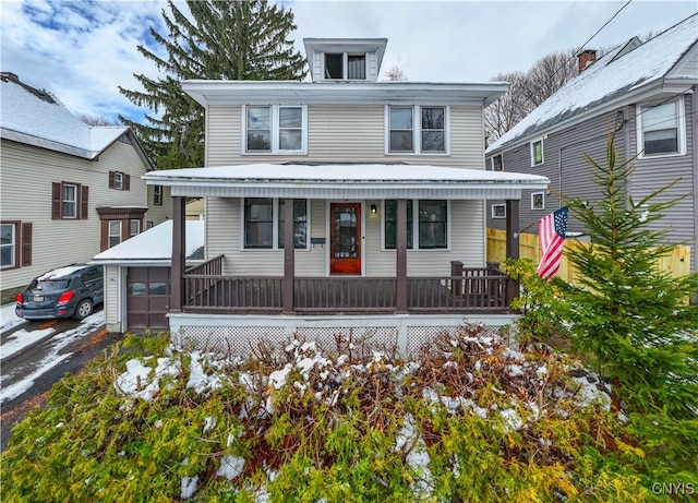 front facade featuring covered porch