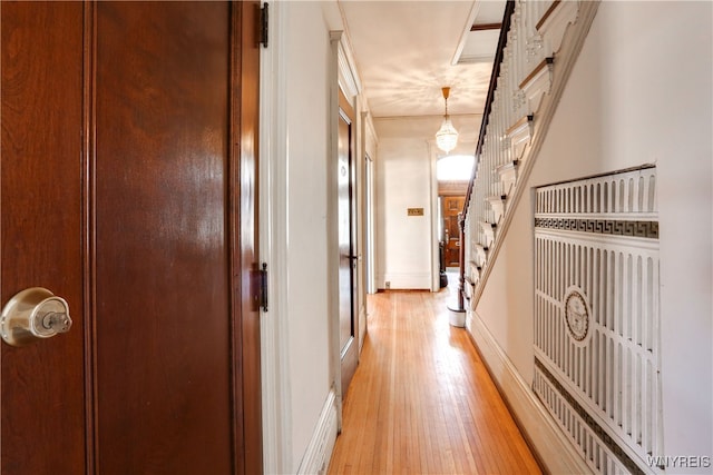 hall featuring light wood-type flooring