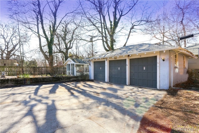 view of garage