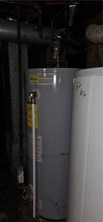 utility room featuring gas water heater