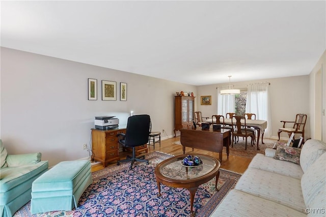 living room featuring hardwood / wood-style floors