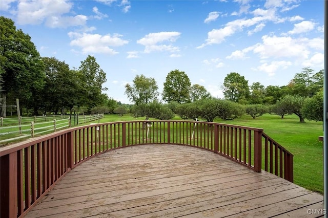 deck featuring a lawn