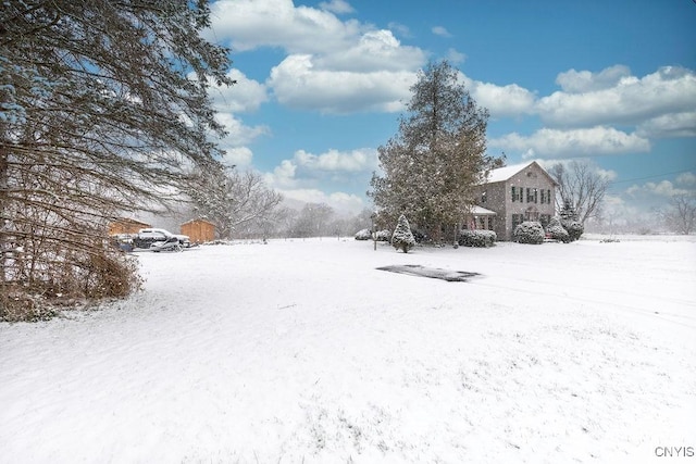 view of snowy yard