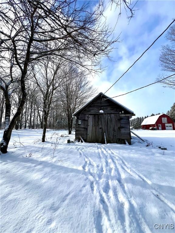 view of snow covered structure