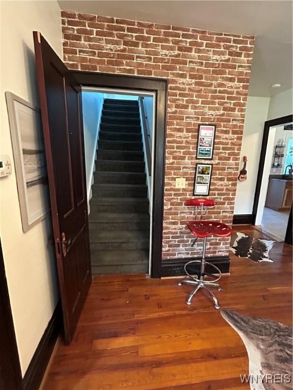 interior space featuring wood-type flooring