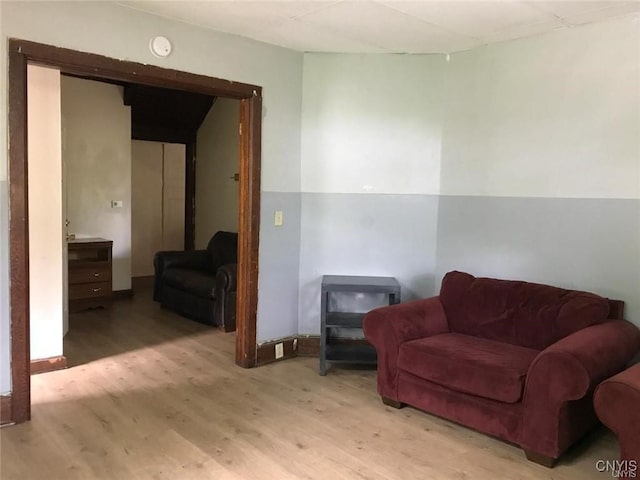 sitting room featuring light wood-type flooring