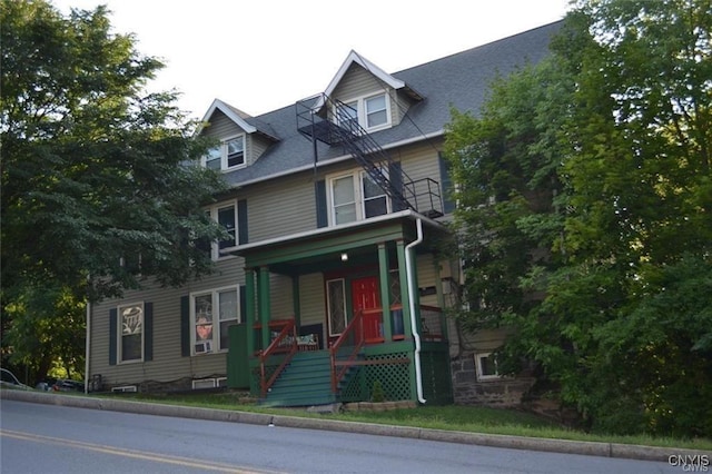 view of front of property with a porch