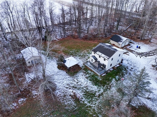 view of snowy aerial view