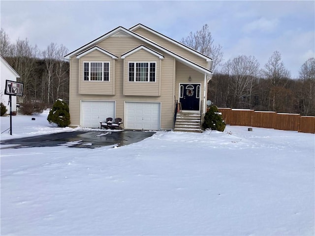 view of front of house with a garage