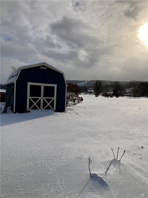 view of snow covered structure