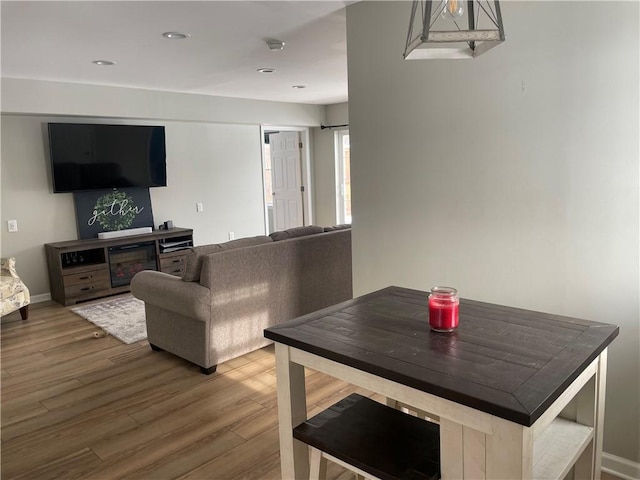 living room featuring hardwood / wood-style flooring